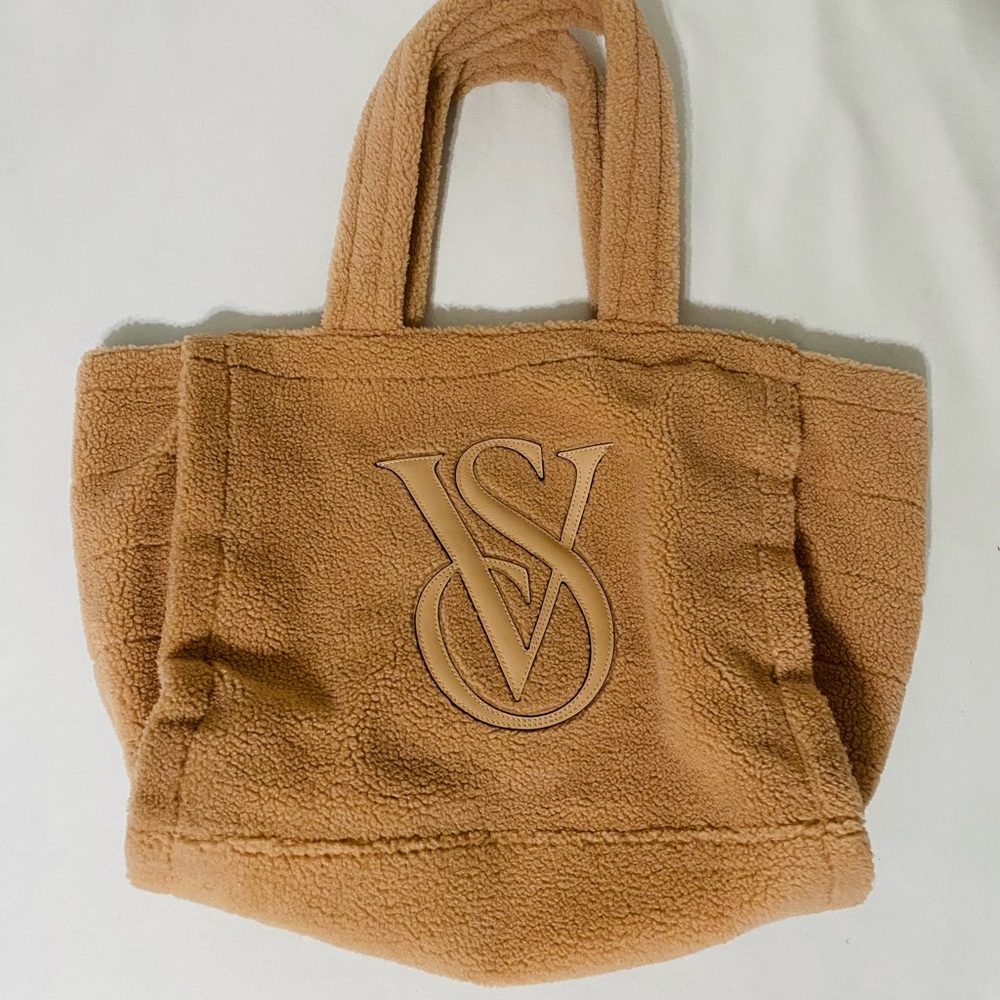 Victoria's Secret Tan Fleece Tote Bag